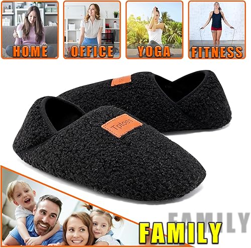 Miniatura 5 de Pantuflas de interior para mujer, calcetines acogedores para hombre, suela de goma antideslizante, cálidas, transpirables, para niños pequeños,