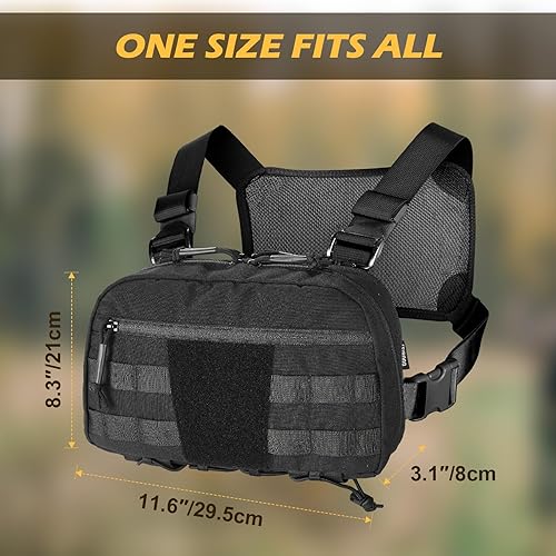 Miniatura 9 de Bolsa de pecho para hombre, mochila táctica para el pecho Molle con funda oculta para pistola