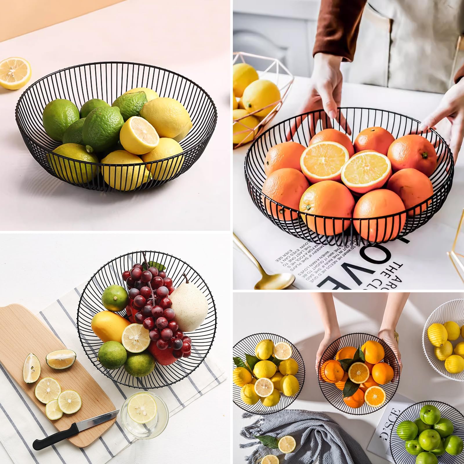 Trendmix 2-laags fruitschaal – Zwart metaal – Organizer keuken, badkamer & woonkamer
