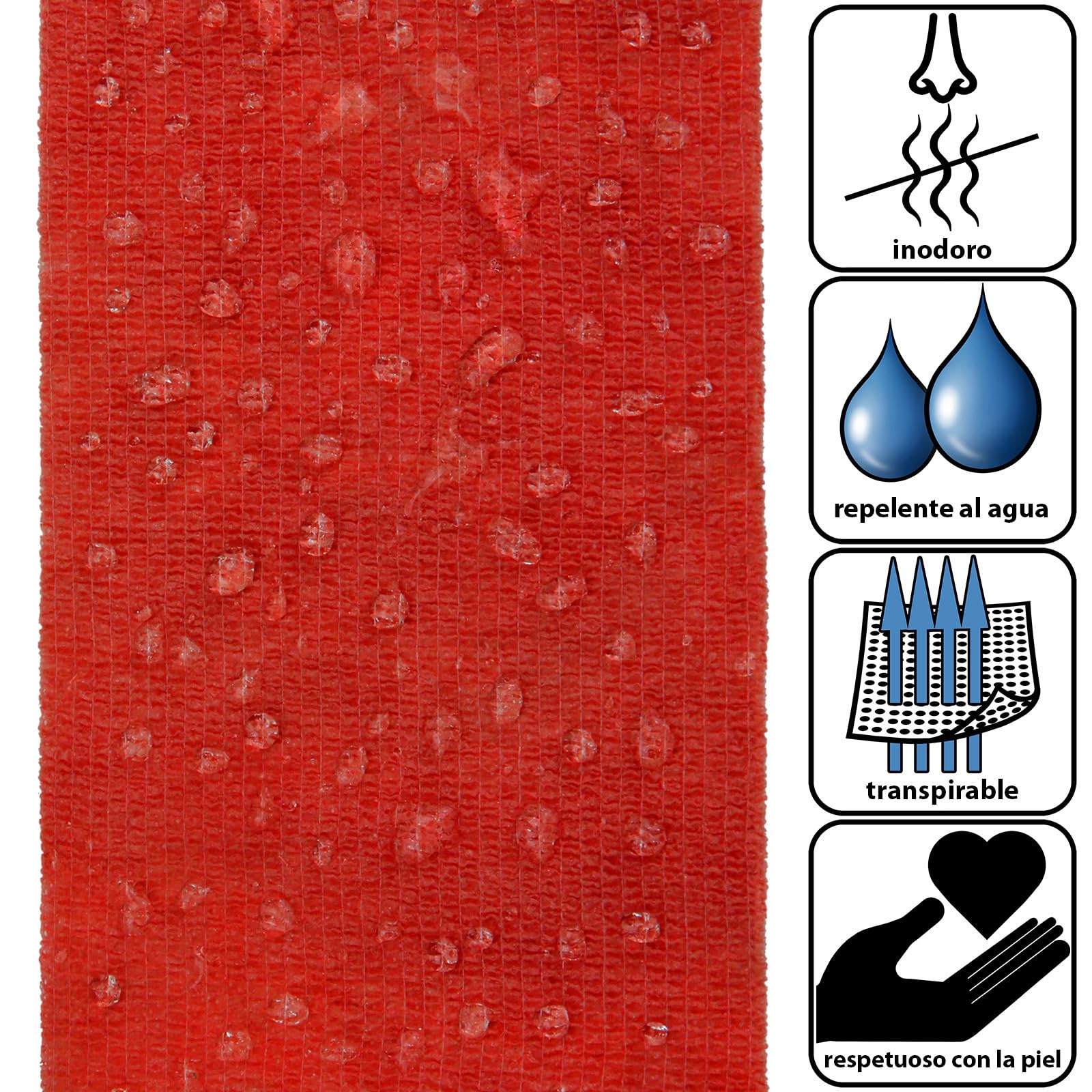 ALPIDEX 12 Rollos Venda Adhesiva 10 cm x 4,5 m Cohesiva Deportiva Autoadhesiva Rojo