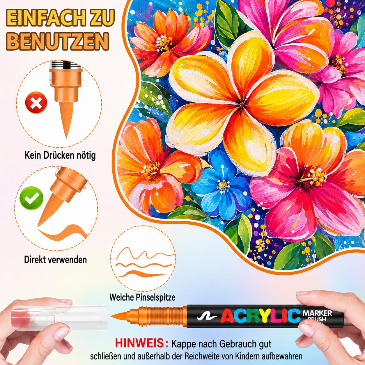 120 Farben Acrylstifte für Steine Wasserfest,0.1~0.5mm Acrylstifte Wasserfest für Glas, Holz, Keramik, Leinwand, Acrylic Marker Set für Ostern und Weihnachten