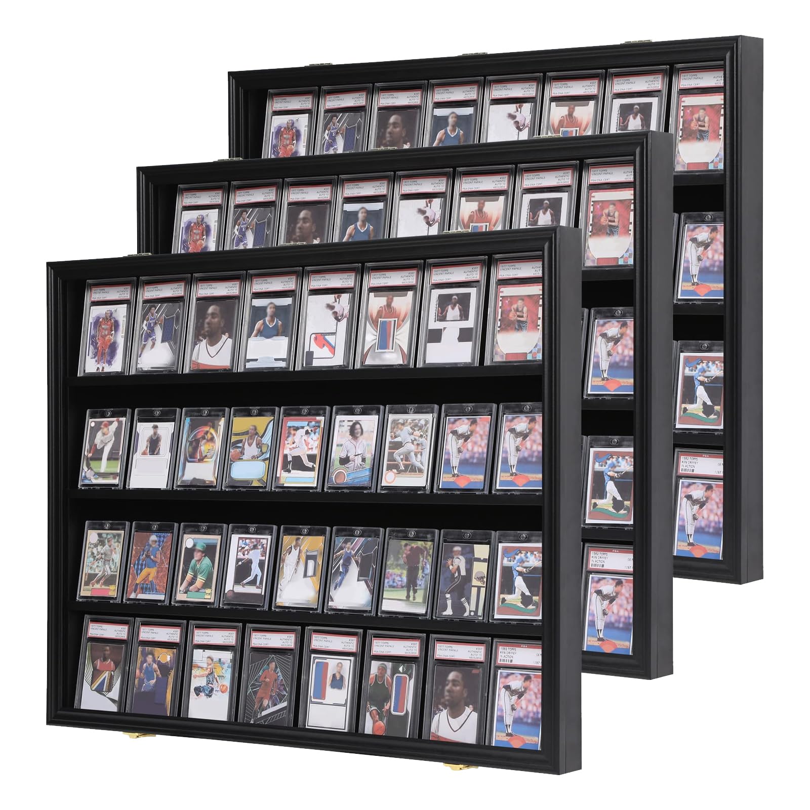 KCRasan 3 Pack 36 Graded Sports Card Display Frame -Display Case Lockable