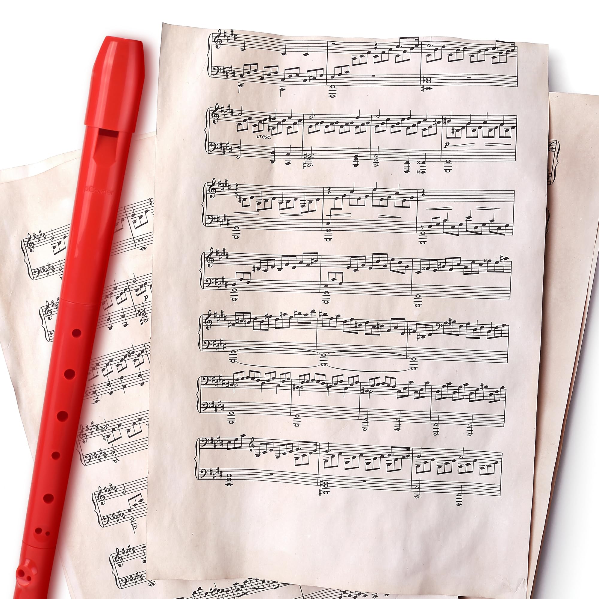 PCORDER pInstrument pCorder Plastikowy rejestrator sopranowy z kartonowym etui, doskonały standard dźwięku i łatwy do czyszczenia, instrument do nagrywania muzyki dla początkujących, czerwony