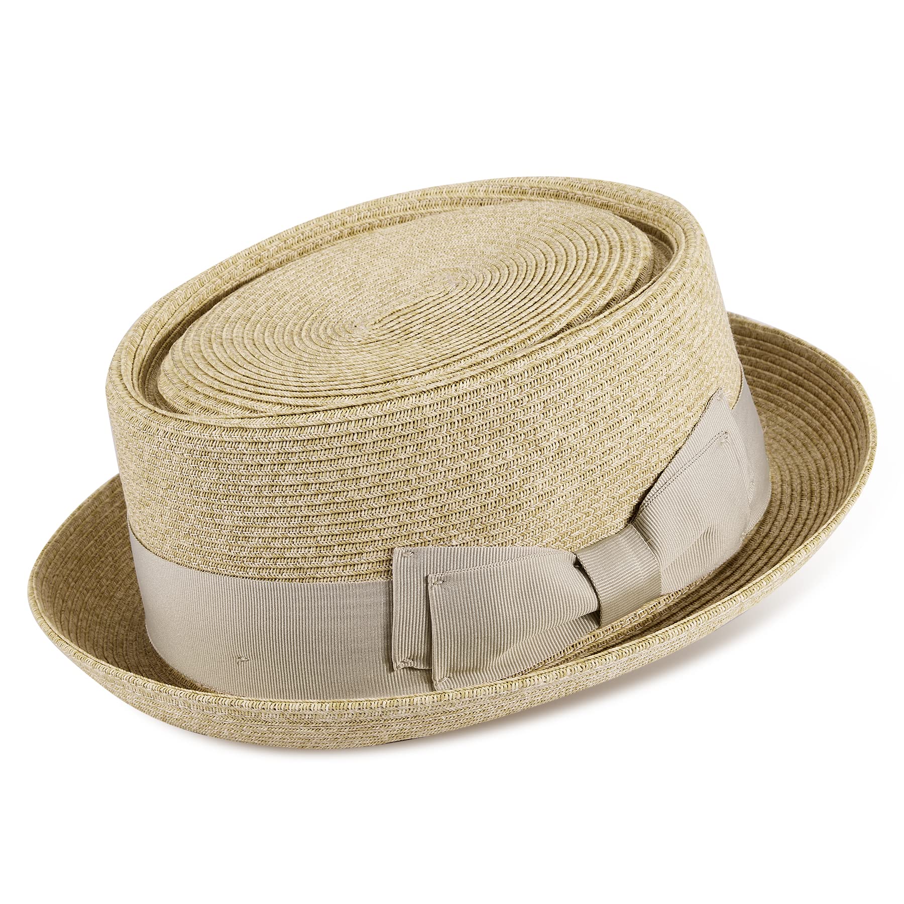 ZERTRUEMen/Women Summer Straw Braid Pork Pie Boater Derby Fedora Sun Hats with Grosgrain Band