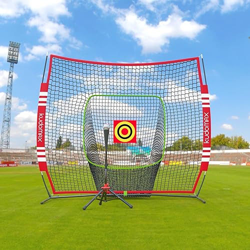 Miniatura 9 de Red de práctica de béisbol, 6 x 6 pies, camiseta de bateo, marco cuadrado con zona objetivo, sistema de entrenamiento portátil de bateo y