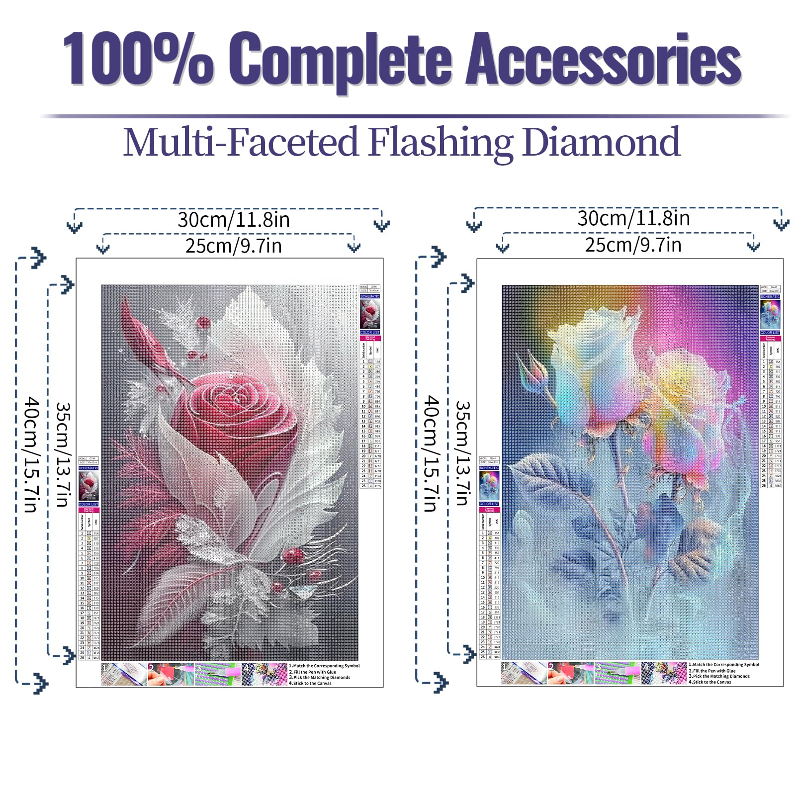 Rose Diamond Cross Stitch Crystal Diamond Painting Kit - DIY – Diamond Painting Kits