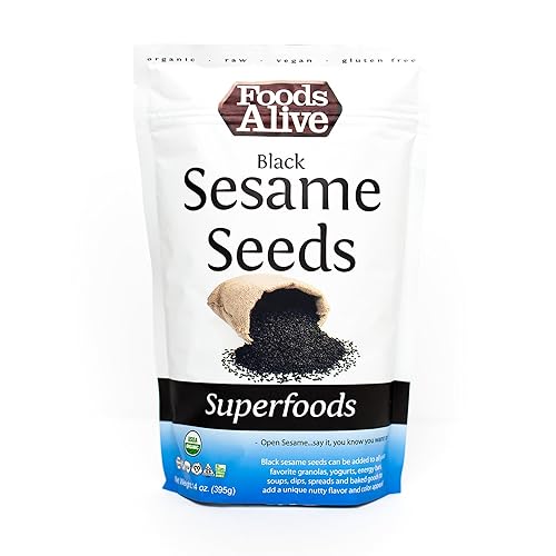 Semillas de sésamo negro, orgánicas, 12 onzas (paquete de 2)