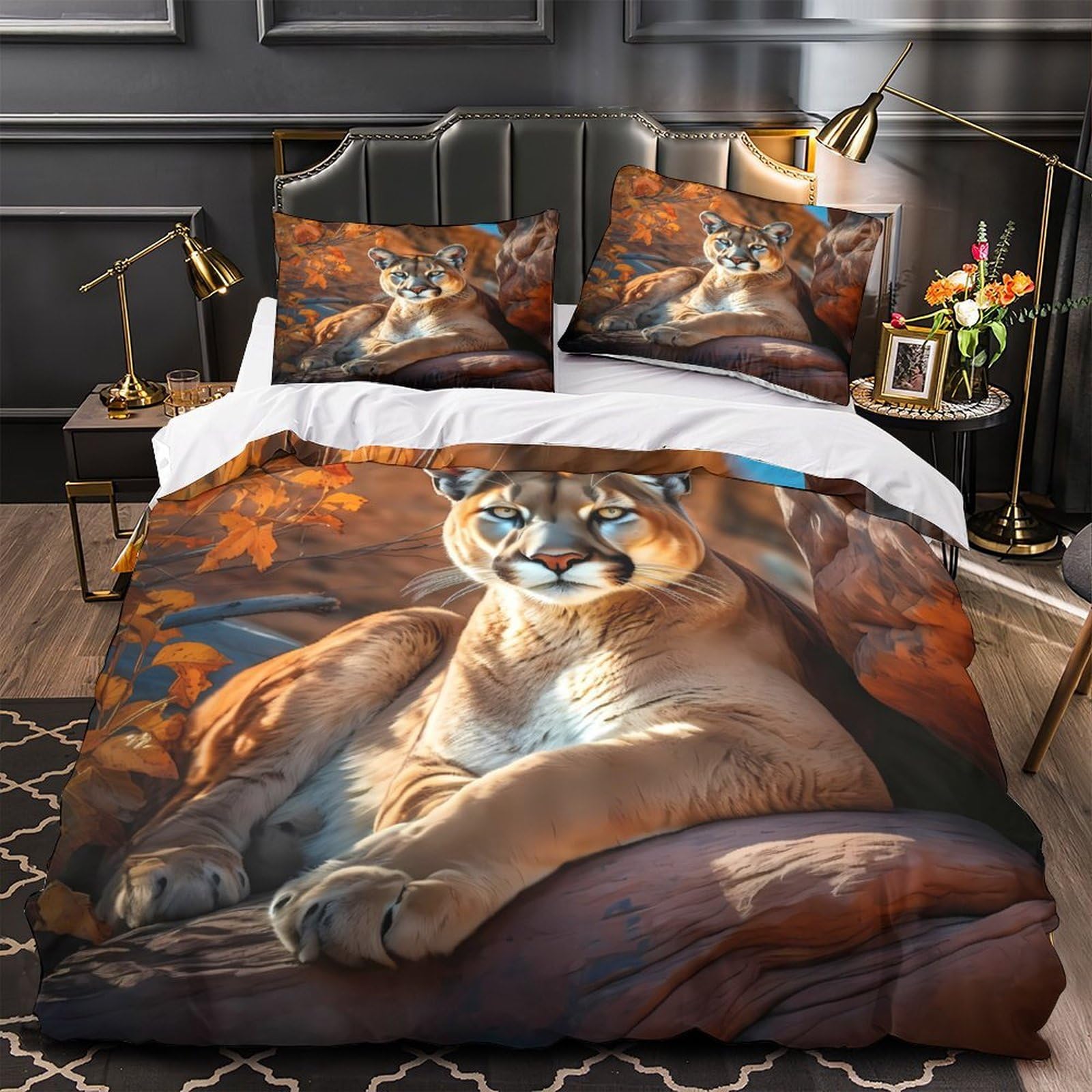 Housse de couette sanglier 200x200 cm pour créer une ambiance chalet et forêt dans la chambre