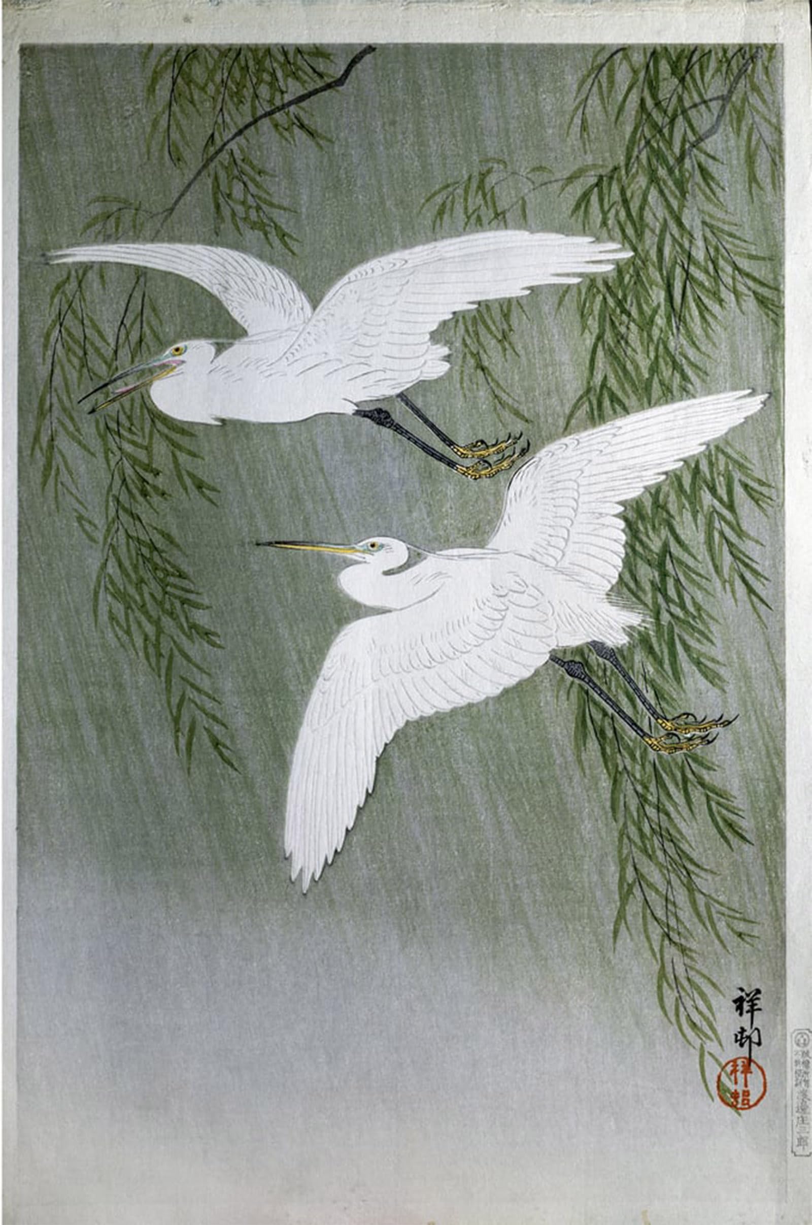 SERENDIPITP Vintage Picture Print on Canvas Wall Art Poster birds by Ohara Koson Artwork Print Poster for Wall Decor 60x90cm