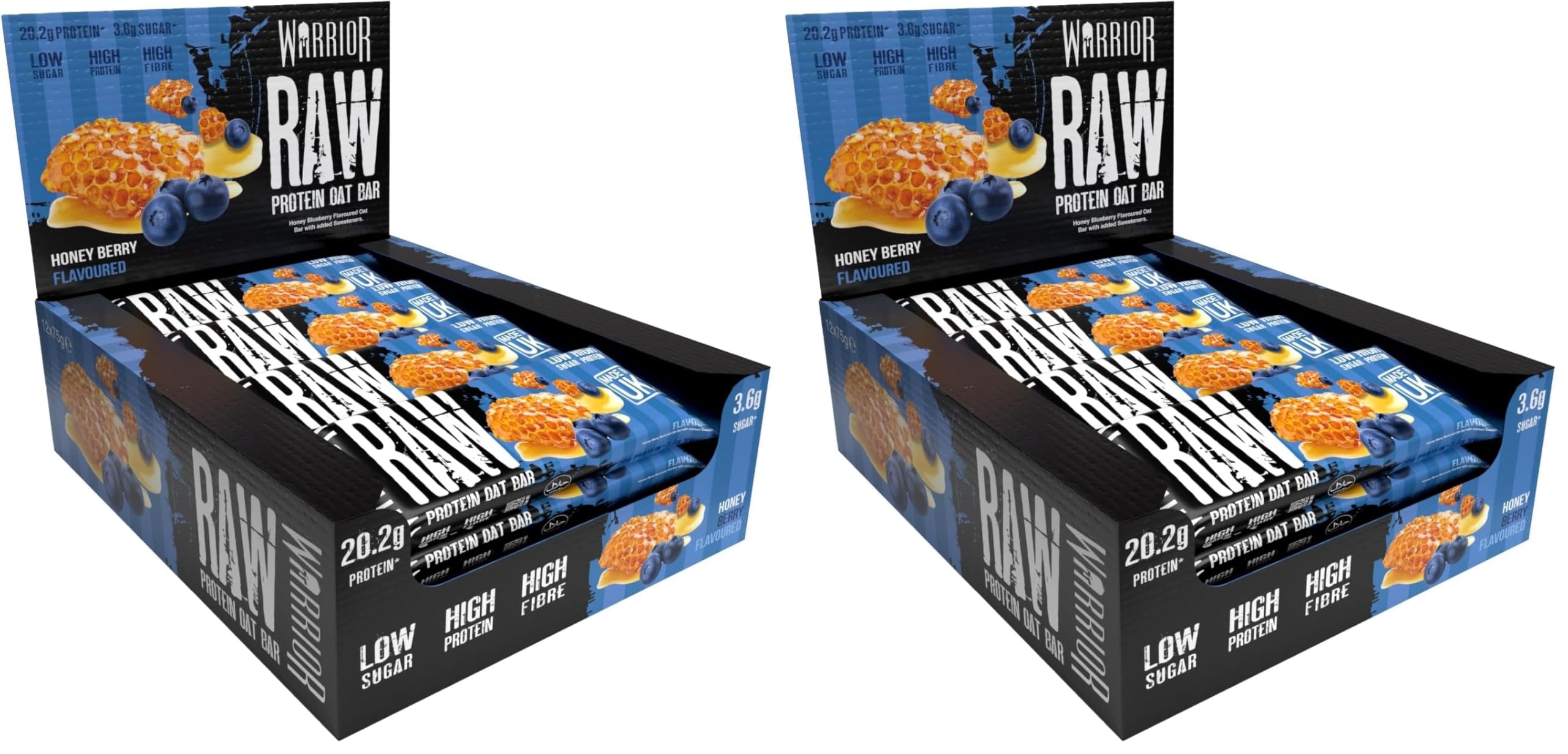 Warrior RAW Protein Bars 12 x 75g – 20g High Protein Bar, Low Sugar High Fibre Oat Protein Flapjack – Protein Snacks, Meal Replacement Bars (Chocolate Brownie) — view 29