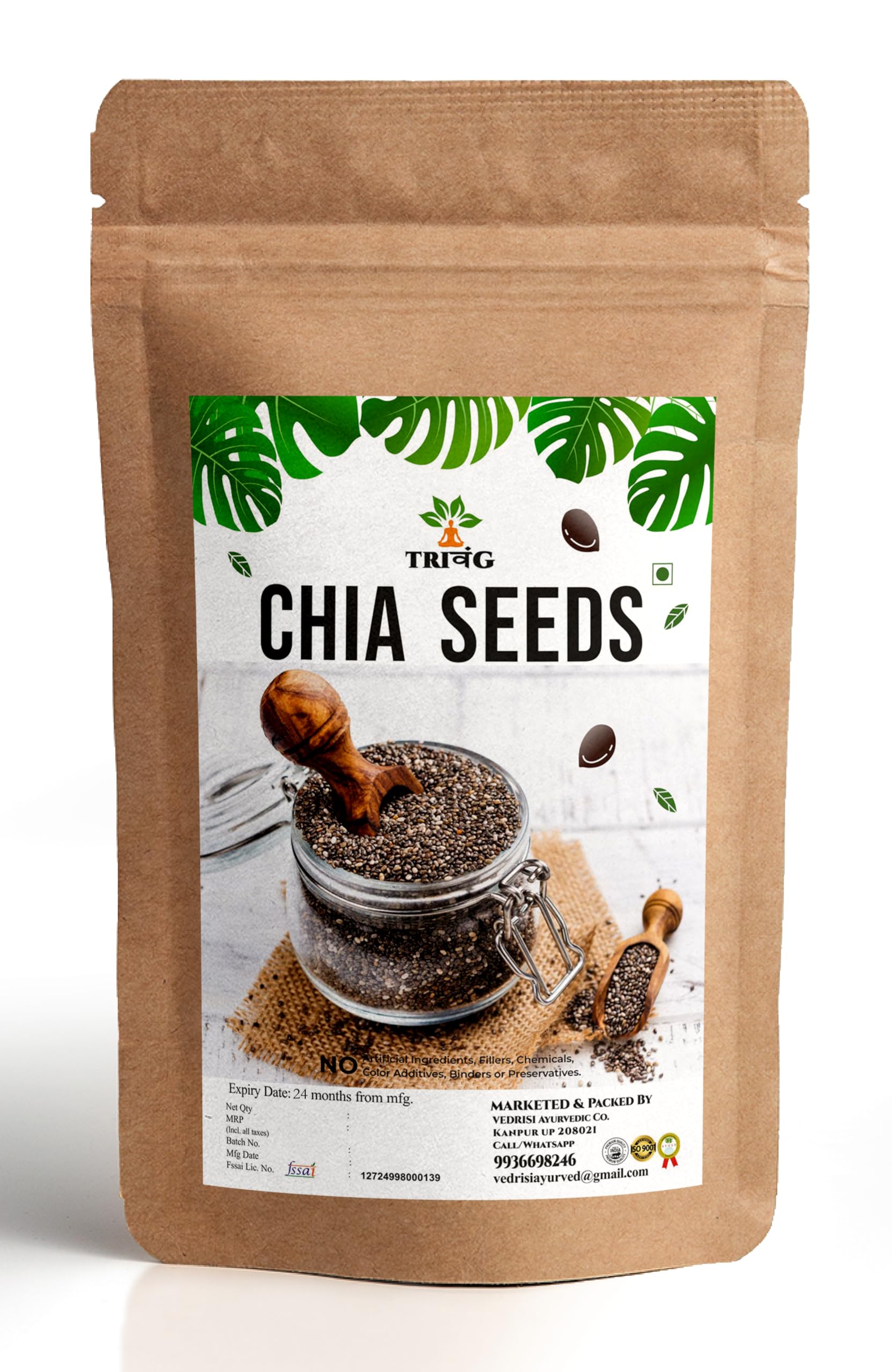 Trivang Chia Seeds 500g - 100% Clean Chia Seeds for Eating | Certified Organic | Seeds for Weight Management | Rich in Calcium, Protein & Fiber, Omega 3 and Antioxidant | Healthy Snacks (B0DHXYGQFP) Amazon Price History, Amazon Price Tracker