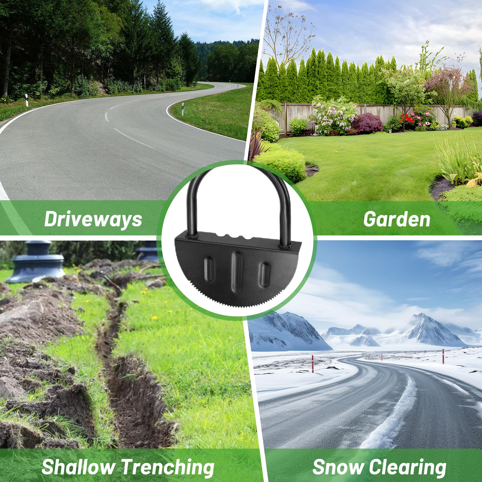 Shinybox Cortabordes Manual para Césped 107 cm con Cuchilla Media Luna, Cortabordes de Césped con 1 Par de Guantes de Jardinería, Herramienta de Jardín para Césped, Aceras