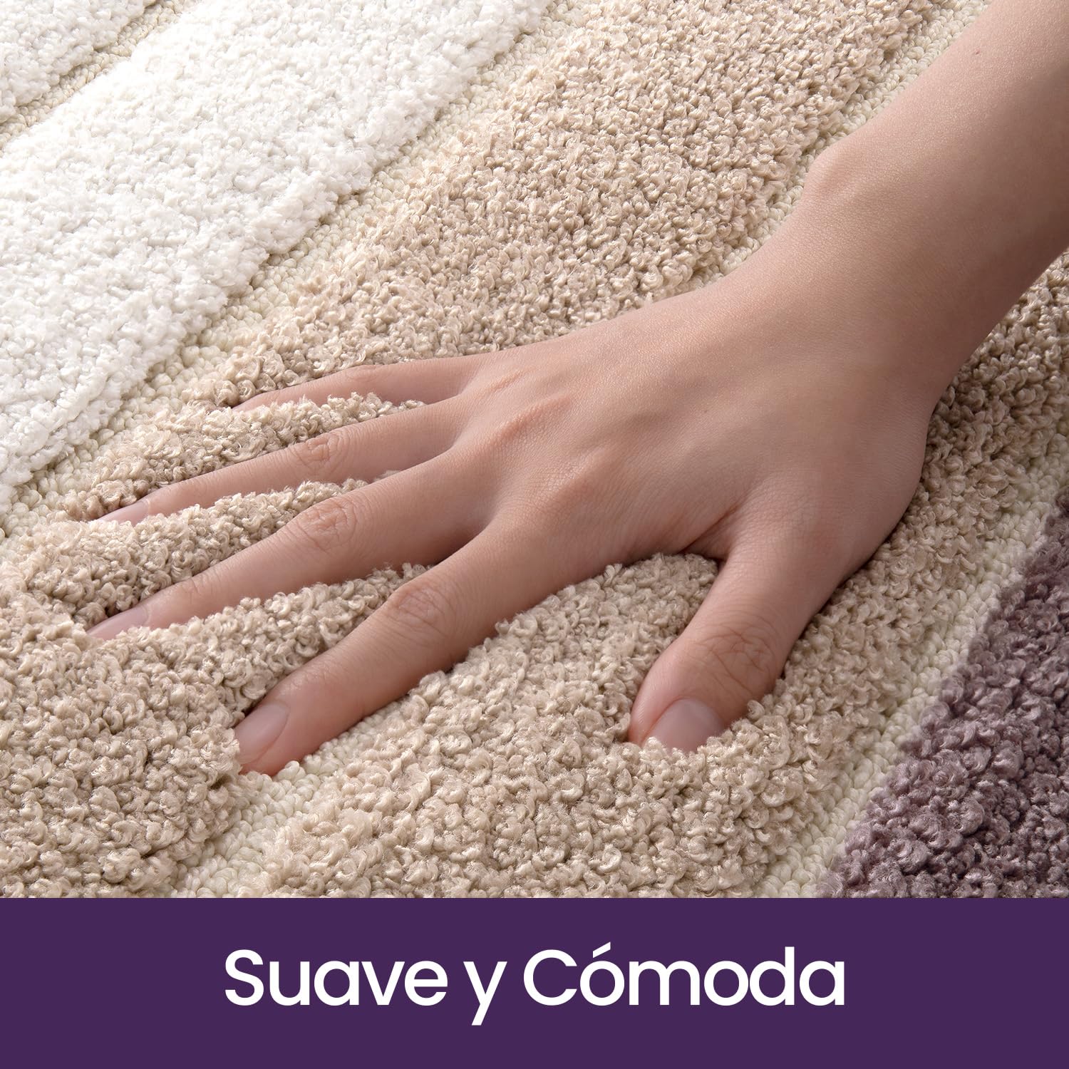 DEXI Alfombra Baño Antideslizante 50 x 80 cm, Alfombrilla Absorbente, Alfombras Lavable a Máquina con Microfibras Suaves de Agua para Bañera, Ducha, Beige