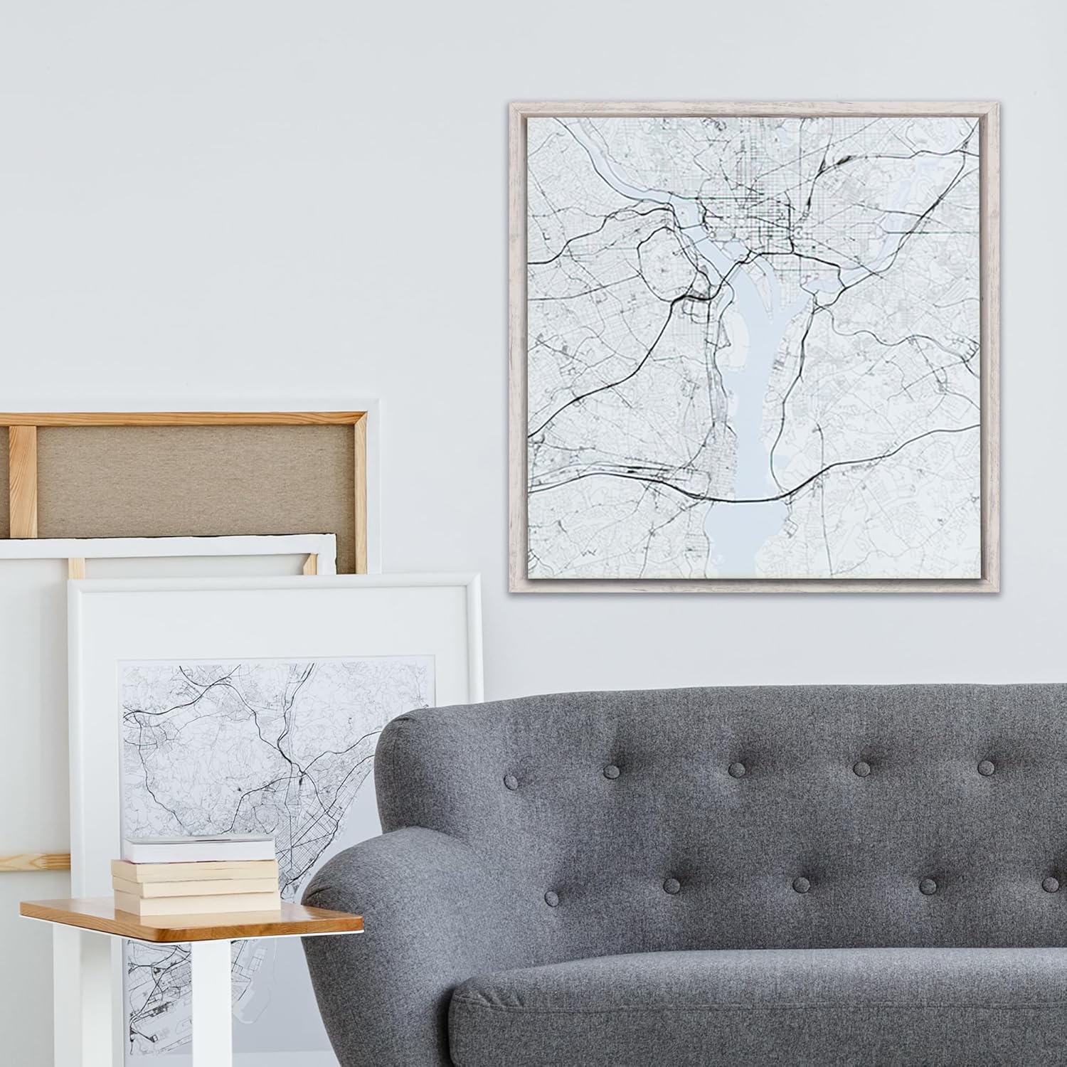 PIXY CANVAS Floater Frame 22x22 for 3/4 (0.75) inch Deep Canvas Paintings/Canvas Prints/Wood Canvas Panels/Wall Art/Wall Decor/Home Decor/Artwork (Distressed White, 22 x 22 inch, Square)