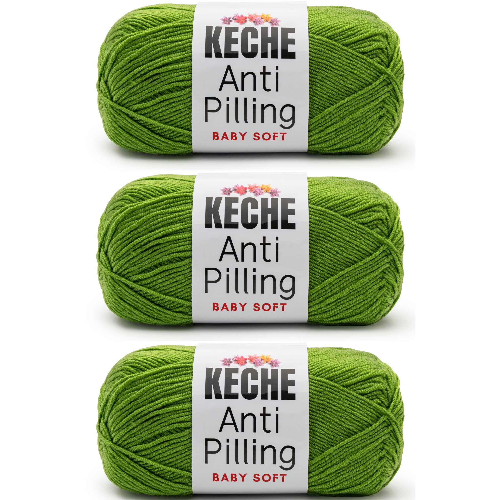 Soft DailyKnit DK Yarn, 100% Anti-Pilling Acrylic for Knitting Crocheting, Light Weight #3 (3.52 oz / 274 Yds) 1 Skein - Red — view 46