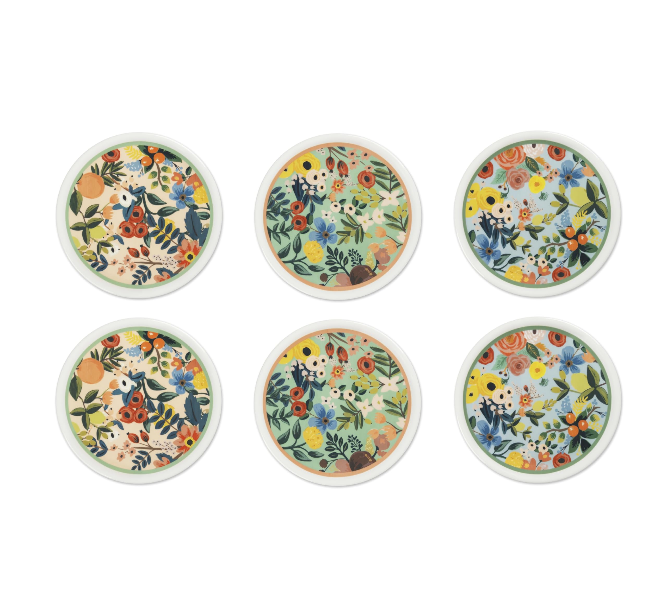 Excelsa Fiori Frida Zestaw 6 porcelanowych talerzy do pizzy, dekoracja kwiatowa, 30,5 cm