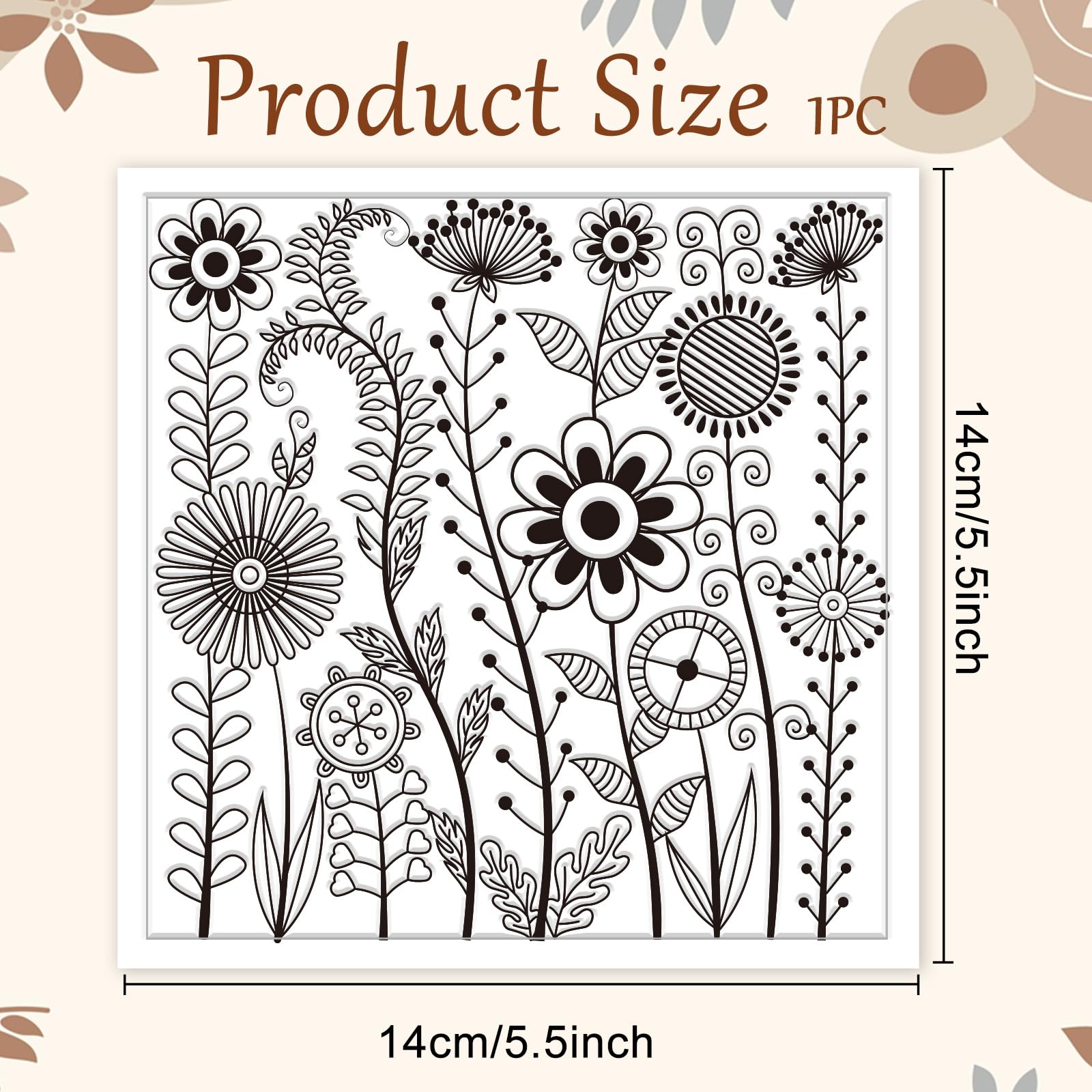 CHGCRAFT 4PCS Polymer Clay Texture Sheets Plants & Flowers Patterns - 4x2.6 Inch Clear Clay Texture Mats For Jewelry Making