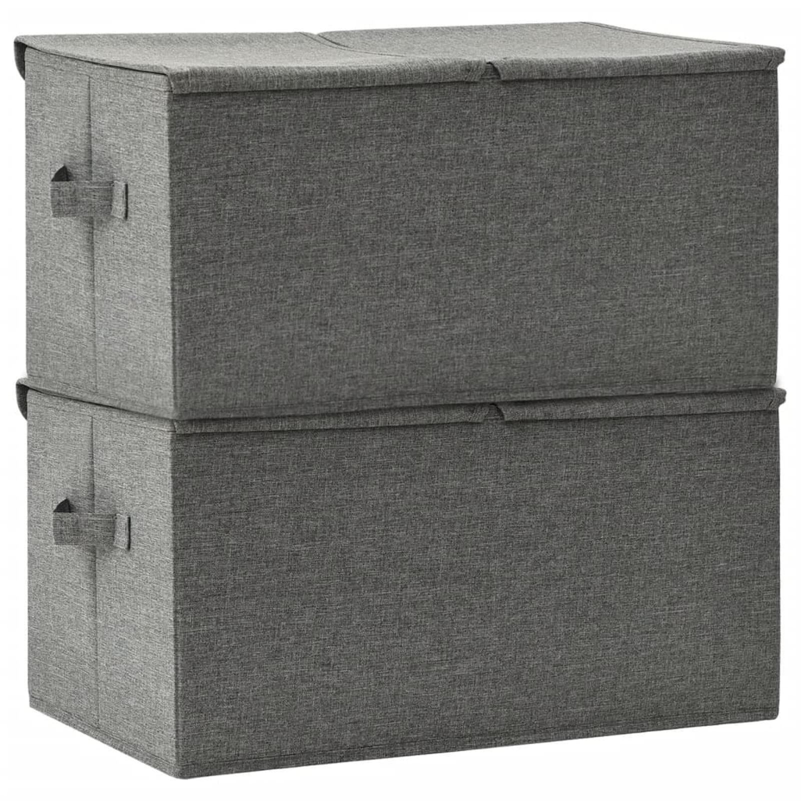 ZEYUAN Aufbewahrungsboxen 2 STK Spielzeugkiste, Aufbewahrungskiste, Kleideraufbewahrung, Kleideraufbewahrung & Organisation, Stoff 50x30x25 cm Anthrazit
