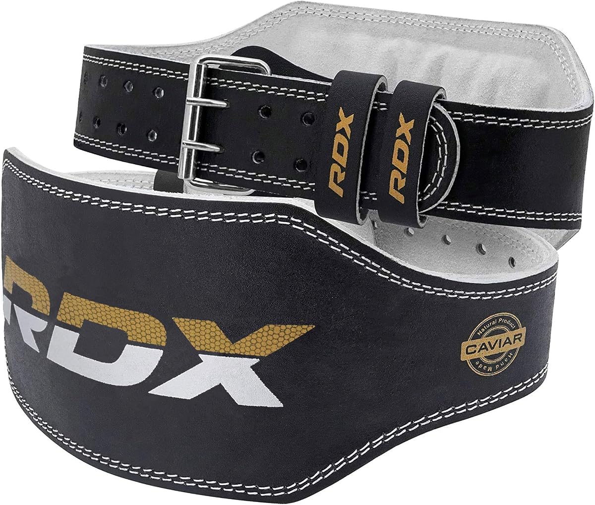 RDX Cinturón de levantamiento de pesas para gimnasio, entrenamiento de ejercicio, soporte lumbar acolchado de cuero de 6 pulgadas para hombres y mujeres, 10 orificios ajustables, levantamiento de pesas, levantamiento de pesas, peso muerto, sentadillas, equipo de entrenamiento de fuerza