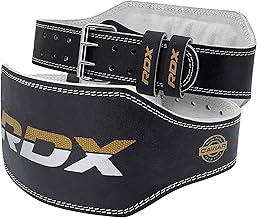 RDX Weight Lifting Belt Gym Fitness, Cowhide Leather, 6” Padded Lumbar Back Support, 10 Adjustable Holes, Weightlifting Bodybuilding Powerlifting Squat Deadlift Workout Strength Training, Men Women