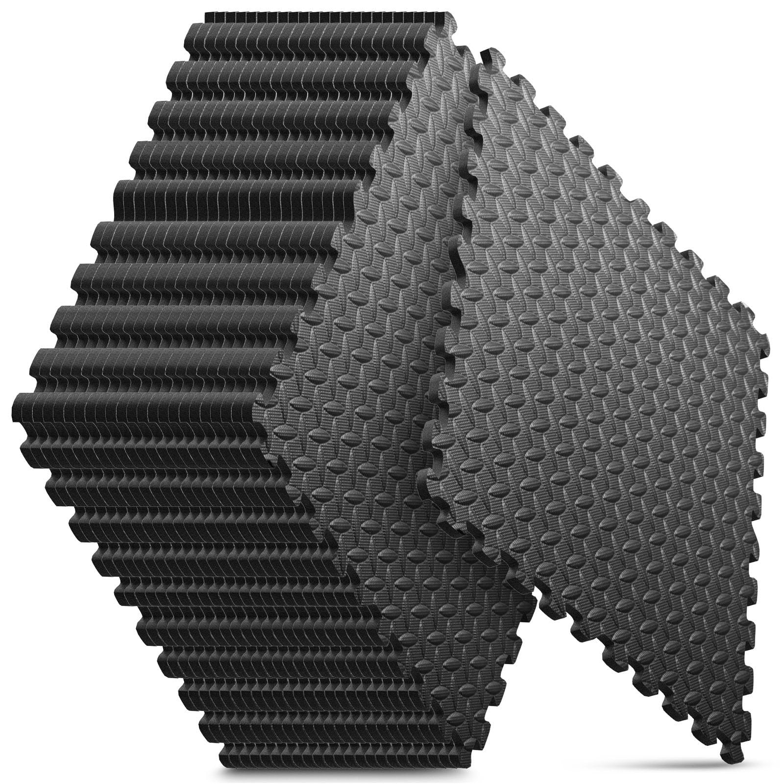home gym mat, puzzle exercise mat, 128 sq ft of eva interlocking foam floor tiles for home workout equipment and kids' play areas - black, 24 in x 24 in x ½ in - 24 tiles (black,6  pack) similar products 