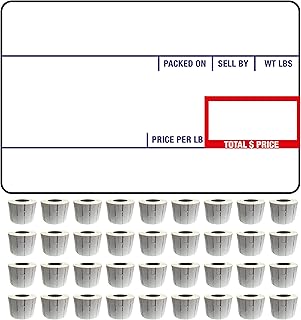 Celestial Printing Corp CAS LST-8010 Printing Scale Label, 58 x 40 mm, UPC, 36 Rolls Per Case, CAS Scale Labels 8010, Guaranteed Quality, Try It!., Red and Blue, 58x40 MM