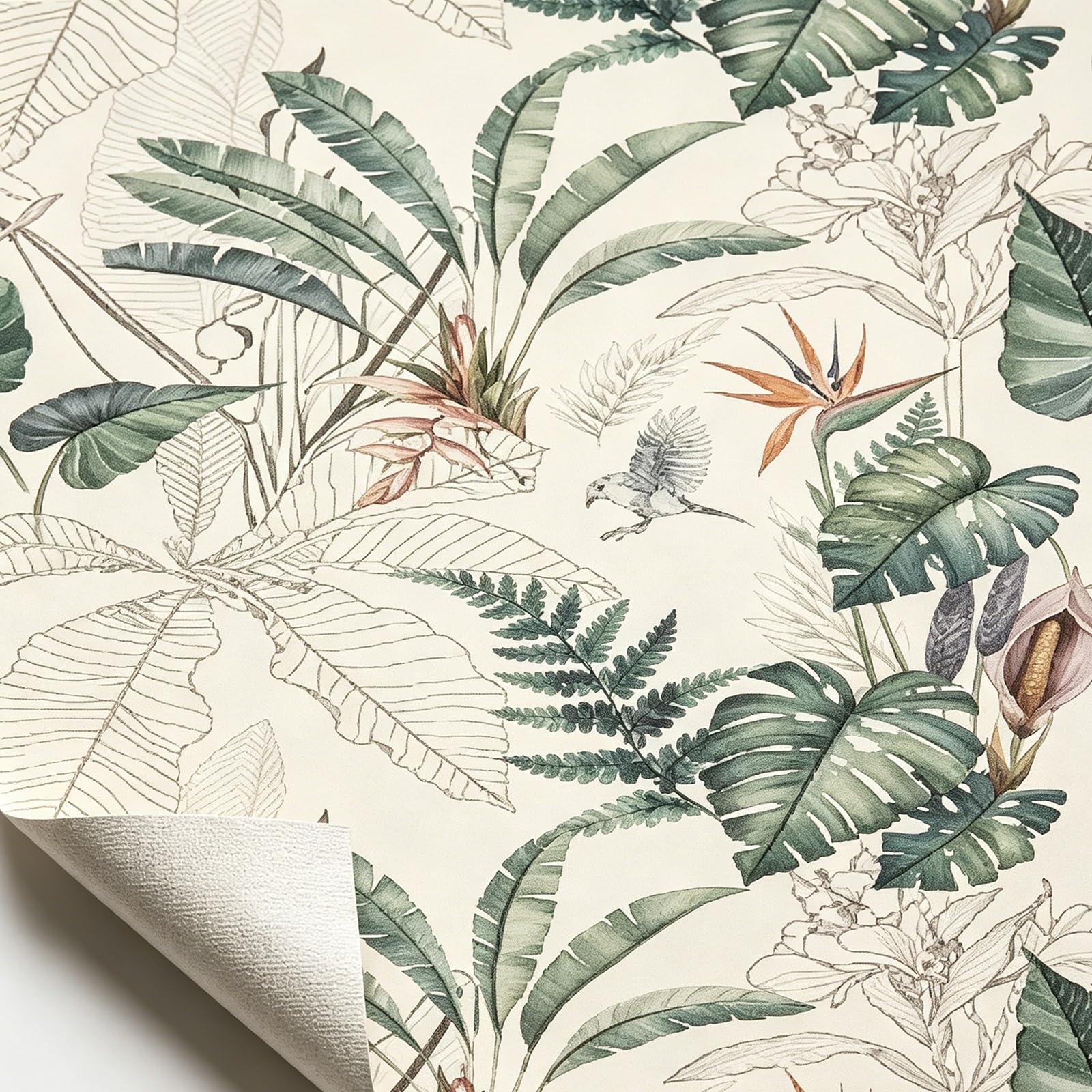 Zynqra Wallpaper Floral,Vintage Vinyl Removable Walls Sticker for Kitchen Living Room(A,L500cm/196.9in*W44cm/17.3in)