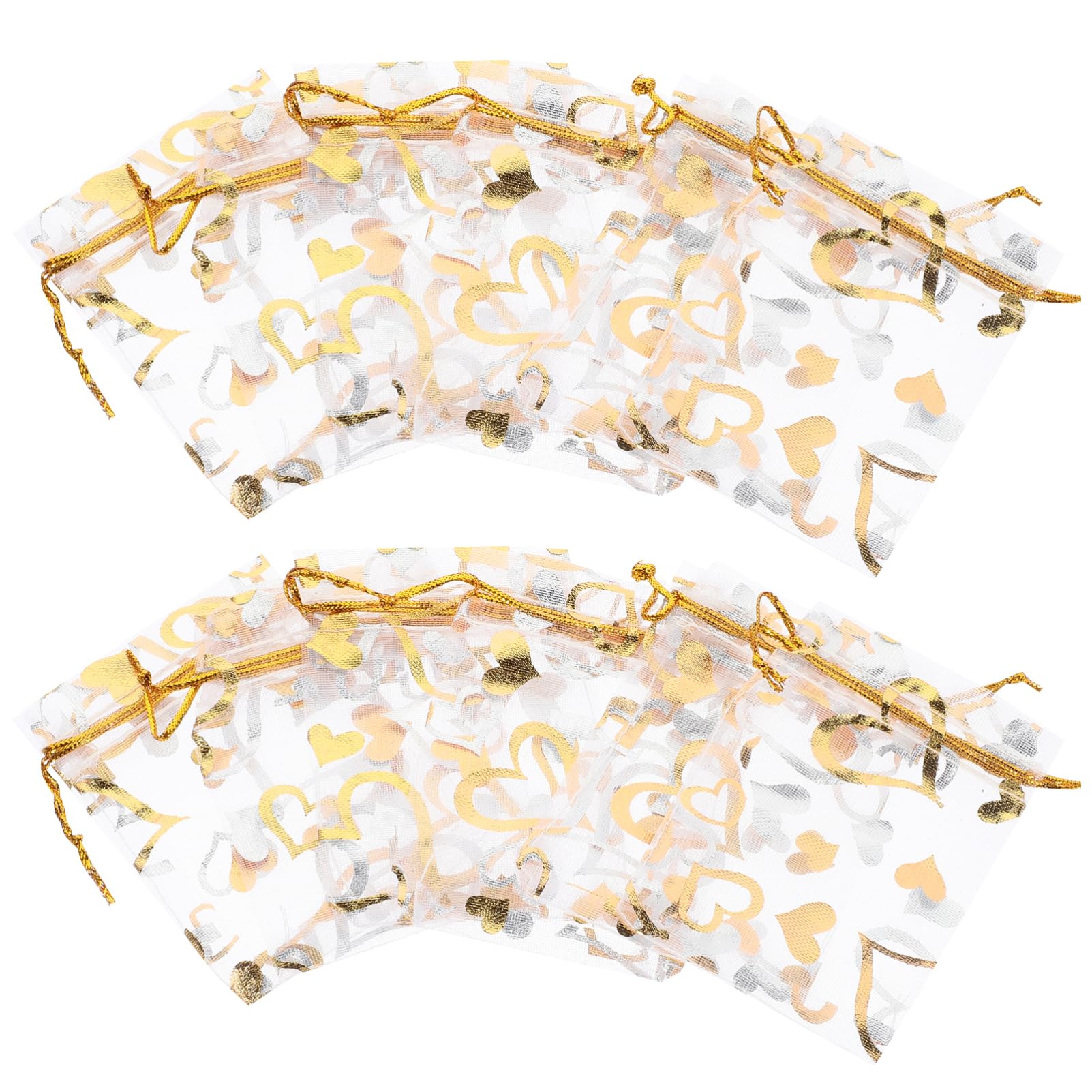 JECOMPRIS 300pezzi Sacchetti Organza Trasparenti Con Cordino Per Matrimonio e Compleanni Perfetti Per Gioielli e Dolciumi Eleganti e Pratici Per Ogni Occasione
