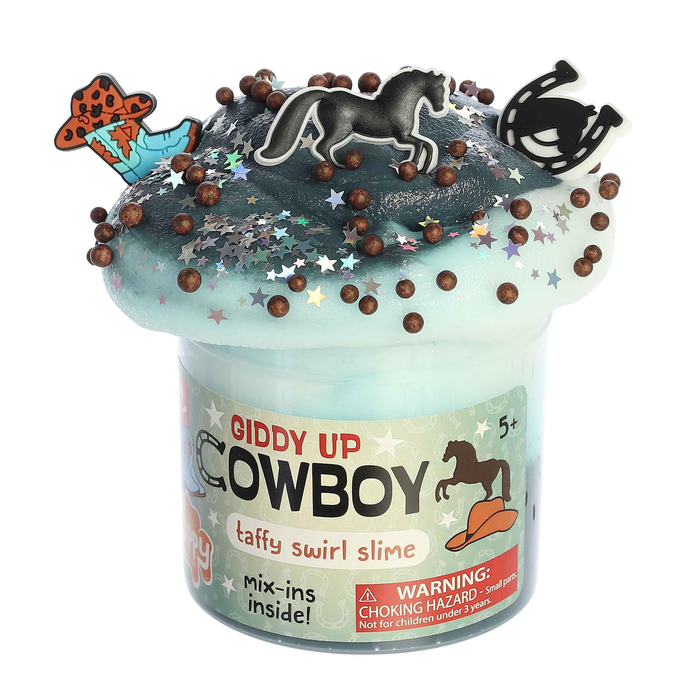 Aurora® Toys Gooey Poppy Slime Co.™ Giddy Up Cowboy Slime Toy - Sensory Play for Fun Playdates - for Kids 5+ Years, Adults, and Parents - Blue 11.3 oz
