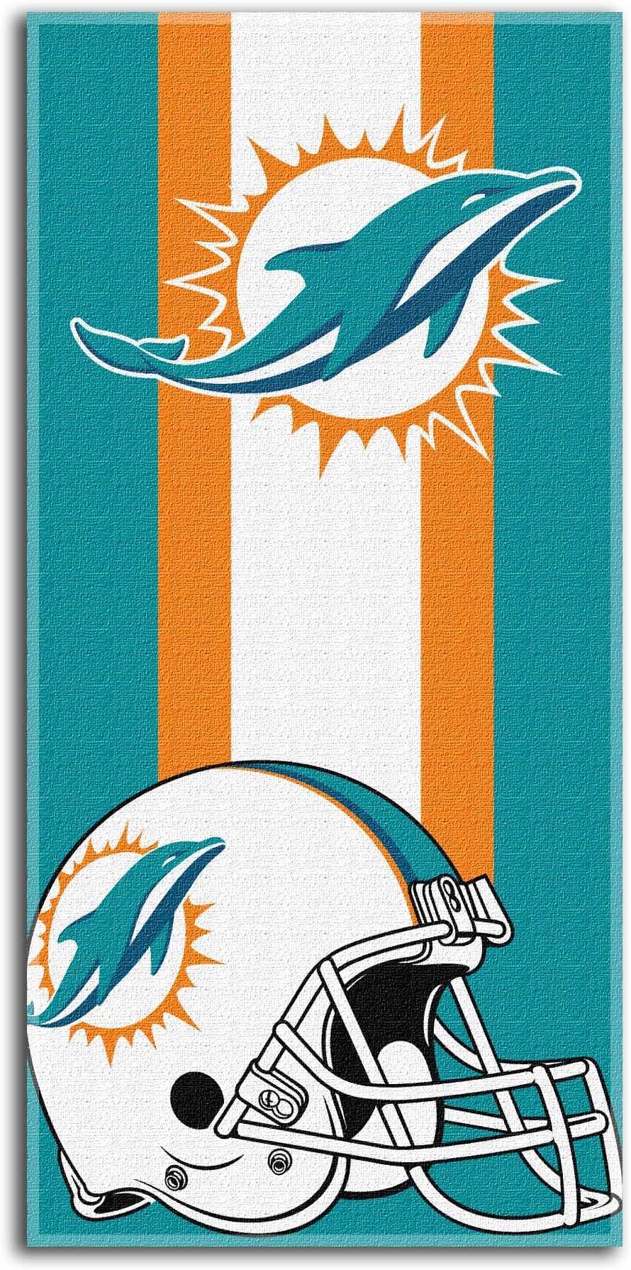 NORTHWEST NFL Miami Dolphins Unisex-Adult Beach Towel,Cotton, 30" x 60", Zone Read (Pack of 6)
