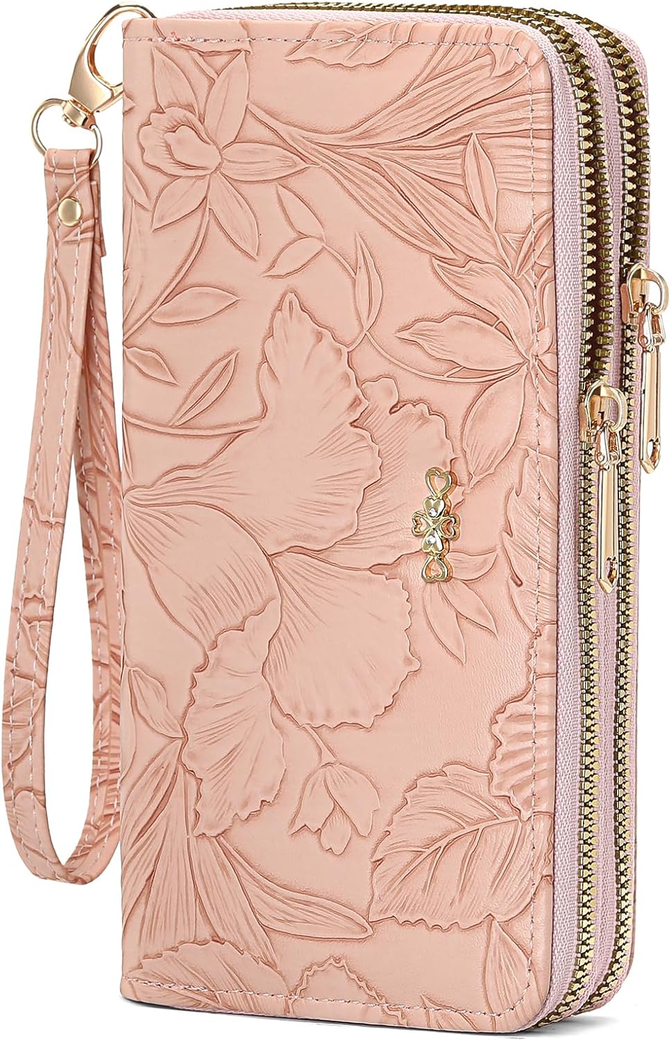 RNIEGA Wallet for Women Clutch Double Zip Around Credit Card Holder Leather Women's Wallet Large Capacity