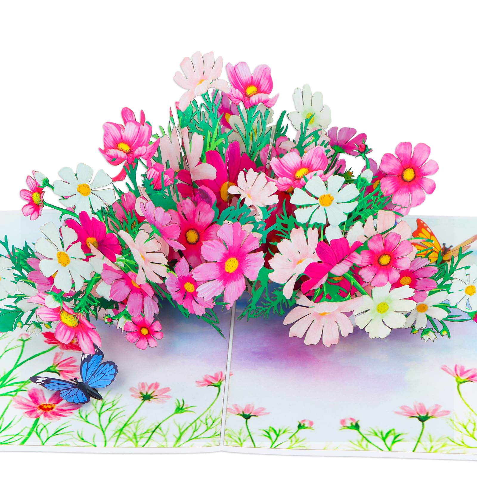 D4DREAM Mom Birthday Card for Mother - 3D Gerbera Flower Pop Up Card with Envelope for Mom Wife Women, Handmade Cosmos Gifts for Birthday Anniversary