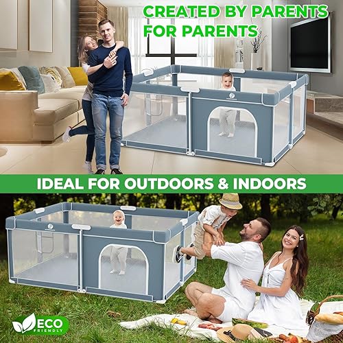 Miniatura 4 de Corralito portátil para bebés, corralitos de juego para bebés y niños pequeños, valla de malla transpirable, patios de juegos para bebés para