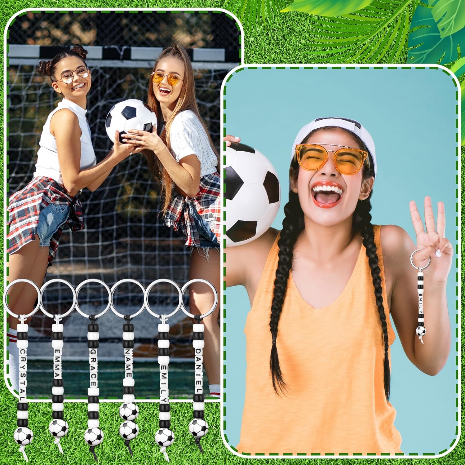 Landical 564 Pcs Soccer Keychain Making Kit DIY Soccer Bead Key Chain Craft Adjustable Sport Letter Bead Charm Sport Theme Party Favor Gift Backpack Accessories Holiday Decoration(Joyous Color) - Image 4