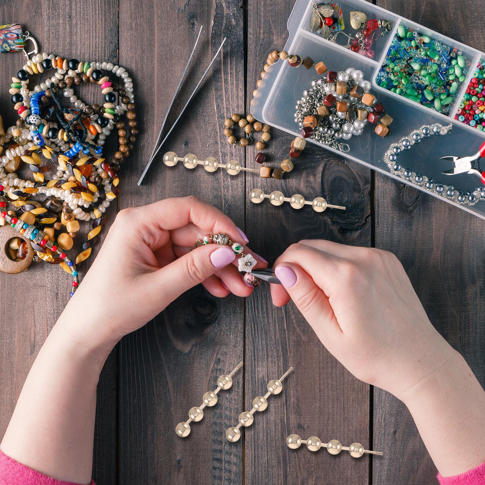 Tofficu 100 Stück Metall Haarklammern Goldfarben für Damen Haarschmuck mit Sicherem Sitz für Alltag und Festliche Frisuren
