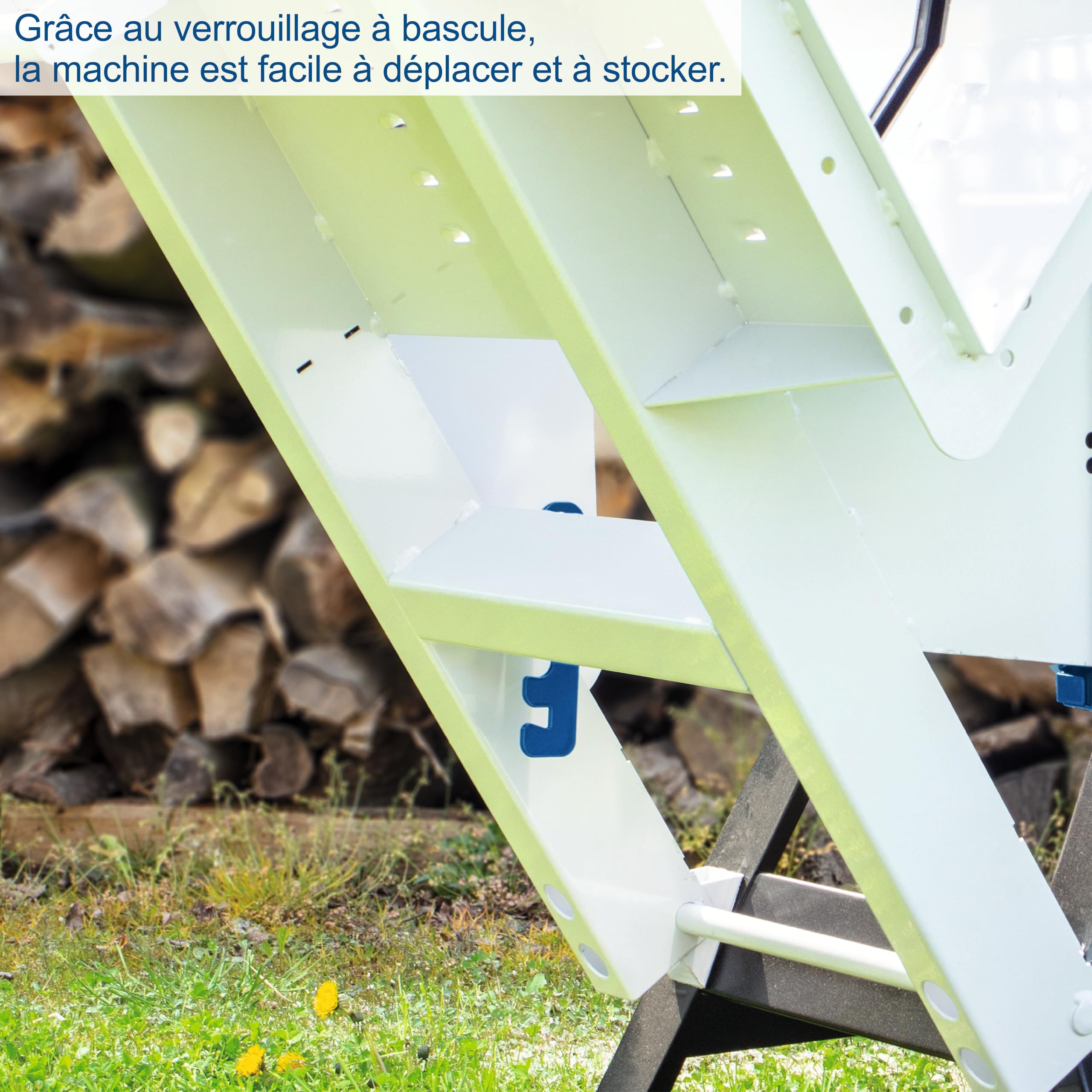 Scheppach Scie à bûches HS720 | Scie à bascule pour bois de chauffage | Lame de Ø700mm | Puissance de 4500W | Raccordement 400V | Made in Germany | Coupe réversible 250mm | Pour Bûches 370 x 240mm