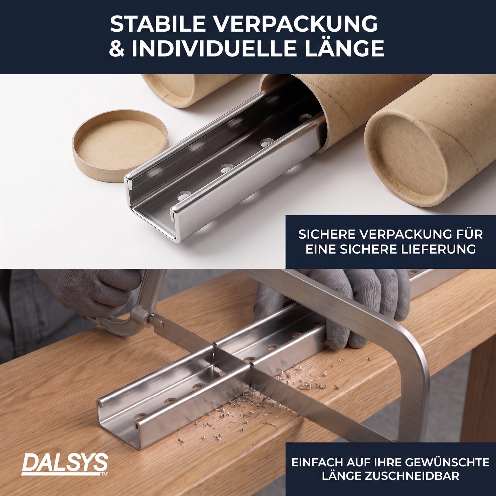 Profilo di raccordo a parete con guida per vetro 200cm x 12mm x 11mm | Profilo a U in acciaio inossidabile, per lastre di vetro da 8mm, supporto parete doccia, fissaggio a parete vetro