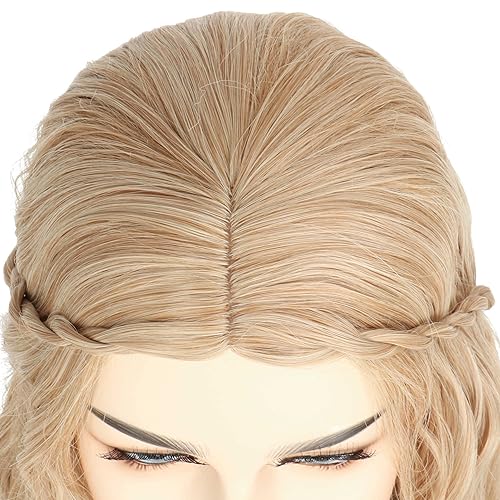 Miniatura 9 de Peluca larga rubia de los años 70 pelucas hippie para mujer princesa elfa peluca renacentista larga ondulada para disfraz de Halloween