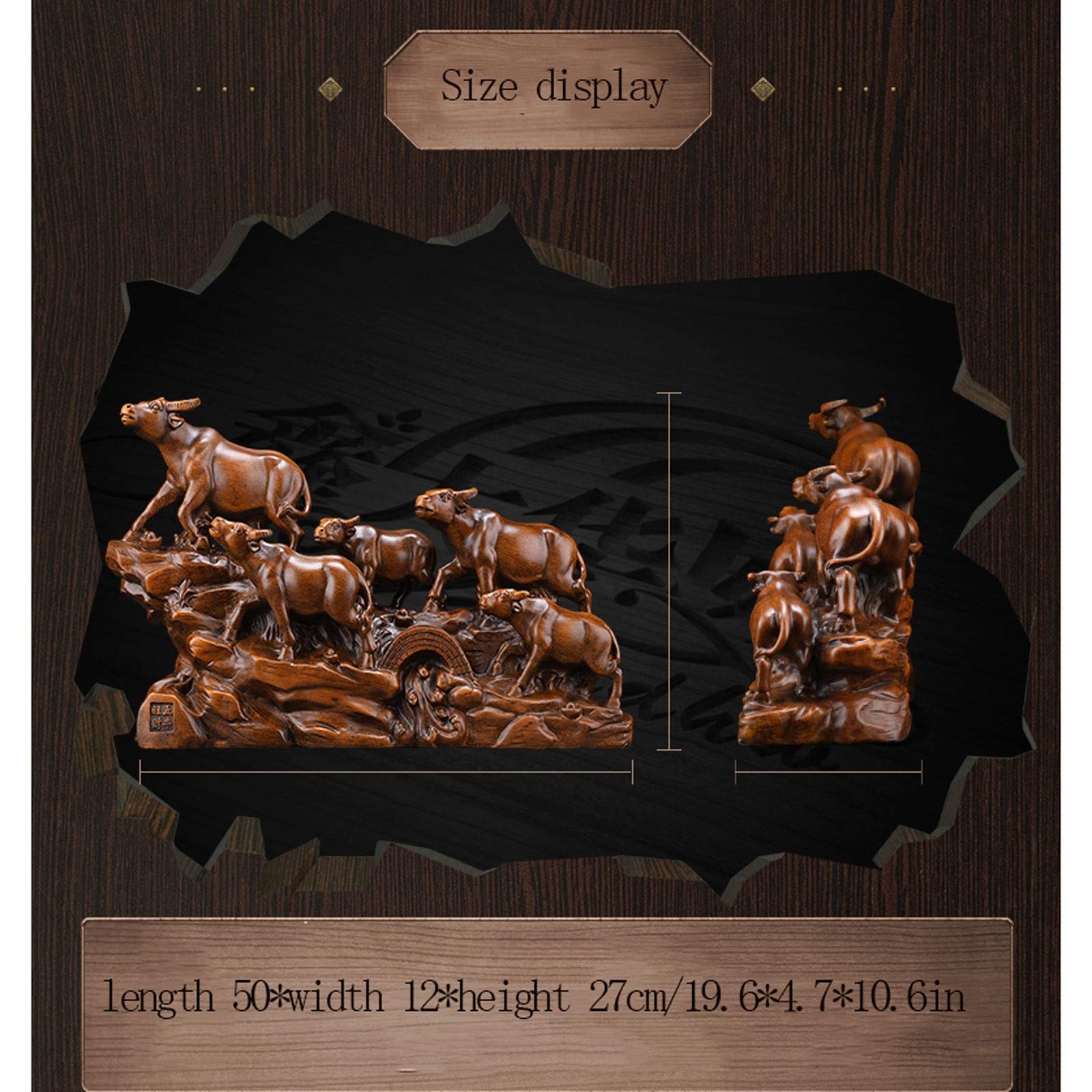 Zabawka statuetka do domu, samochodu, figurki dekoracyjne, dekoracja, kreatywna rzeźba rzemieślnicza, rzeźba Buddy, rzeźba byka, statuetka krowy, pięć ornamentów byka, które przyciągają bogactwo, znak