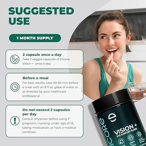 Miniatura 8 de Vision+ - Mezcla de apoyo ocular con vitaminas y suplemento mineral con luteína, zeaxantina, extracto de arándano, vitaminas A, C y E, zinc y cobre,