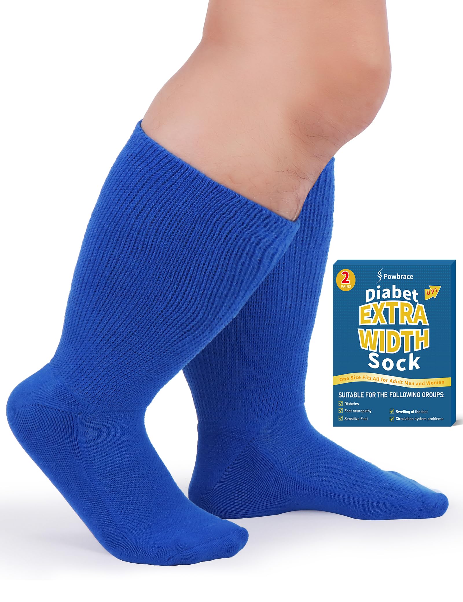 Powbrace 2 Pairs Wide Diabetic sock - diabetes care | Mubboo
