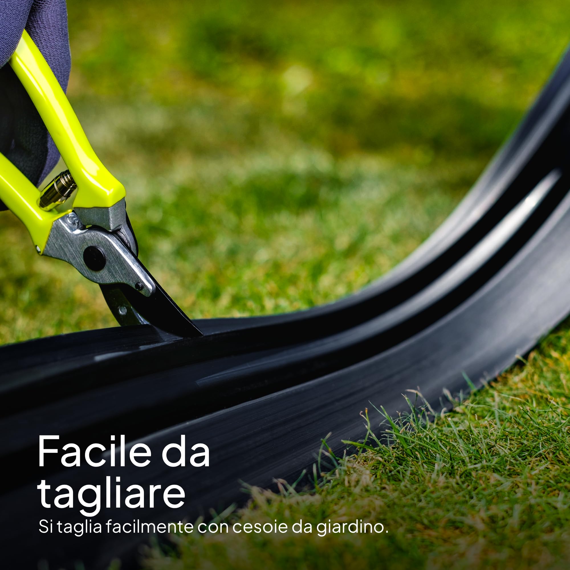 Bordura per Giardino - Bordo Flessibile in Plastica per Prato - Uso Semplice, Lunga Durata (almeno 30 Anni), Massima Flessibilità - Bordatura per Aiuola, Bordure per Aiuole (20 m, Nero)