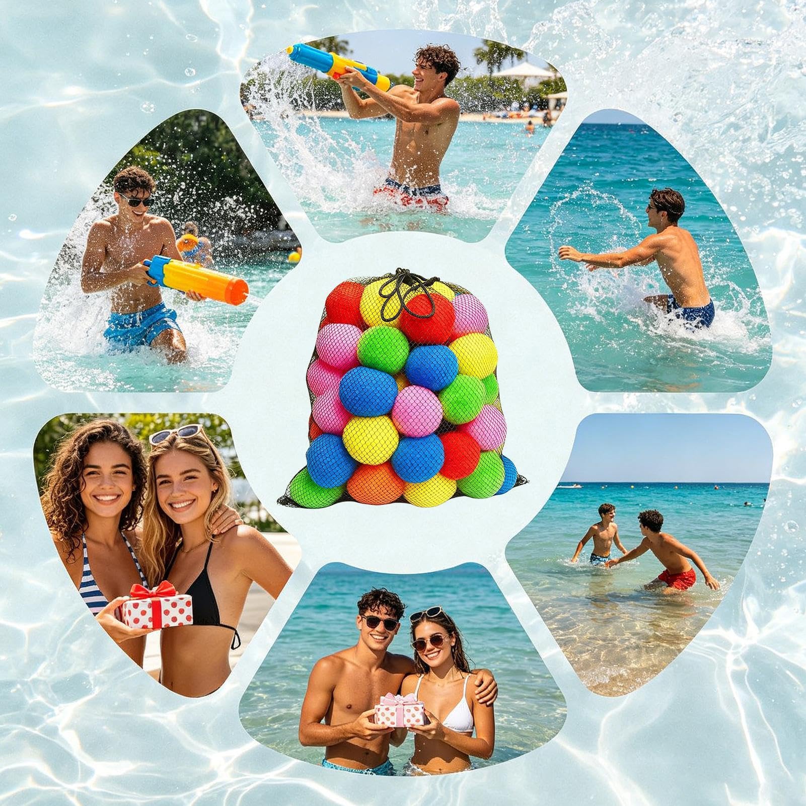 Palloncini Acqua Riutilizzabili | Palline Splash Rapidi | Piscina