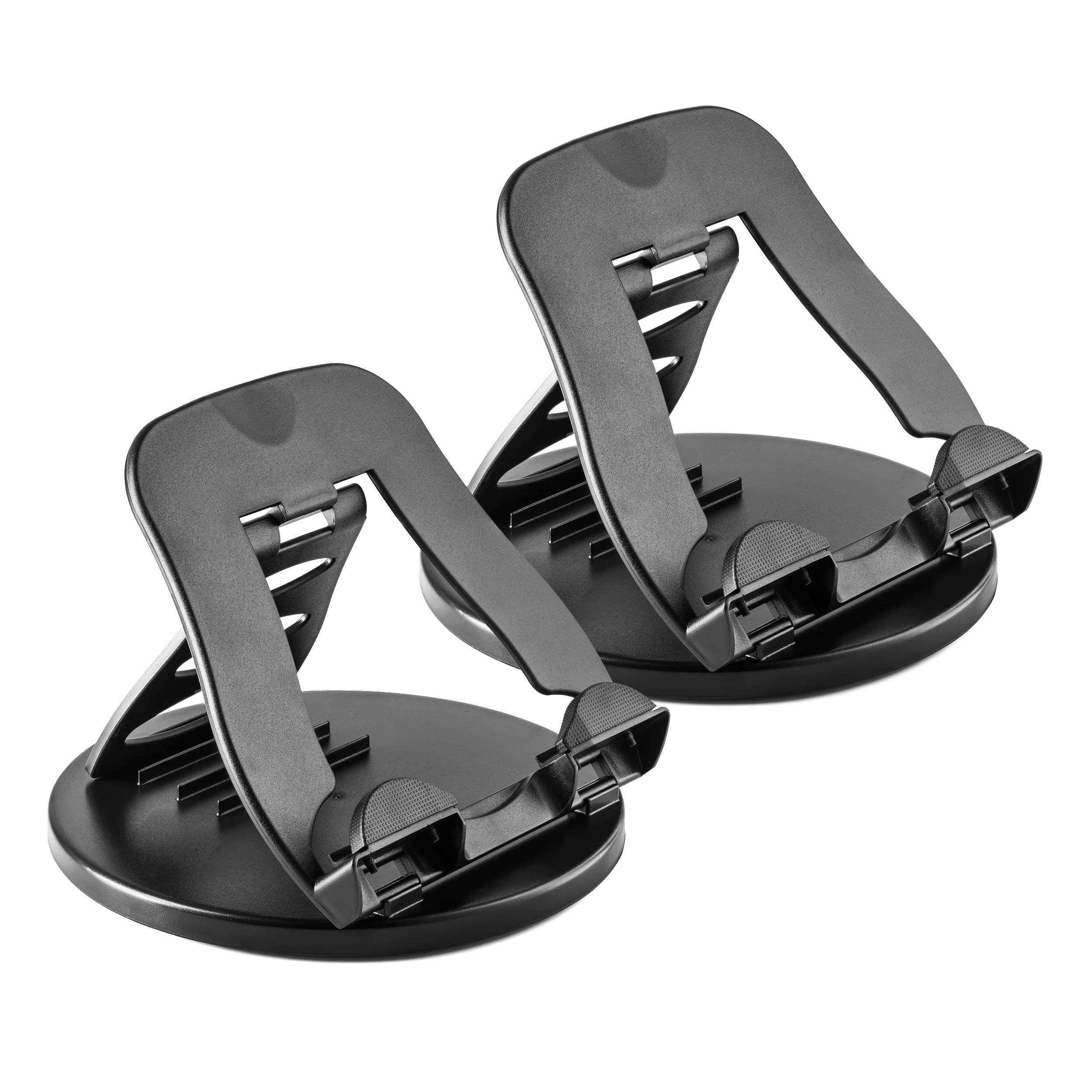 Halter 7 to 10 Inch Tablet and Phone Stand with 360° Swivel Base for Home and Office Use; with 4 Angle Tilt Adjustment for Apple iPad iPhone, Samsung Galaxy, Kindle, Google Nexus; Black; 2 Pack