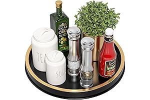 HGF Black and Gold Serving Tray for Kitchen Counter