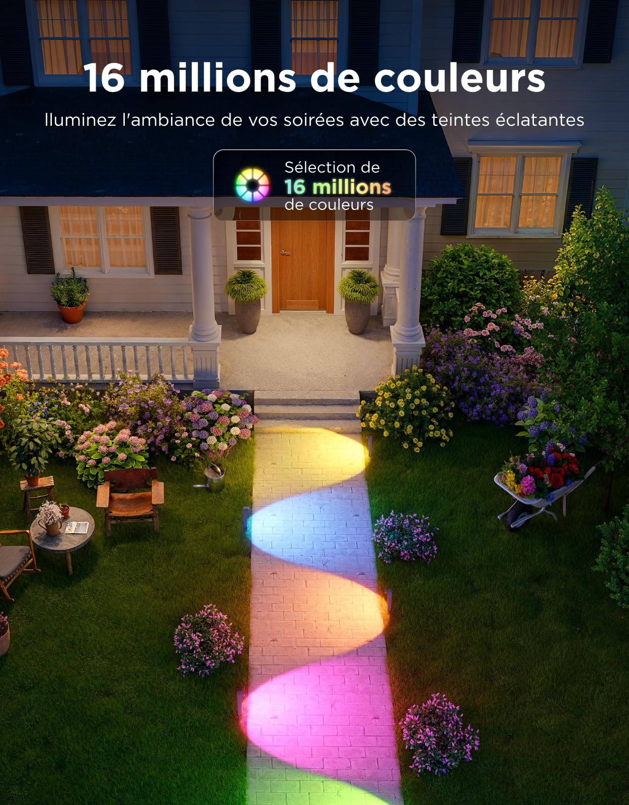 Govee Luminaires d'Allée Extérieurs 2 Lite RGBWIC, Éclairage de Jardin Intelligent avec Indice d'Étanchéité IP67, Compatible avec Matter, Alexa et Google Assistant, Éclairage pour chemins pour Allée