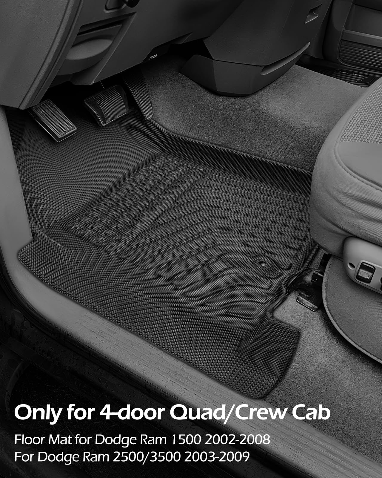 Car Floor Mats for Dodge Ram Ram 1500 2002-2008 Crew Cab Quad Cab Ram 2500 3500 2003-2009 Crew — view 3