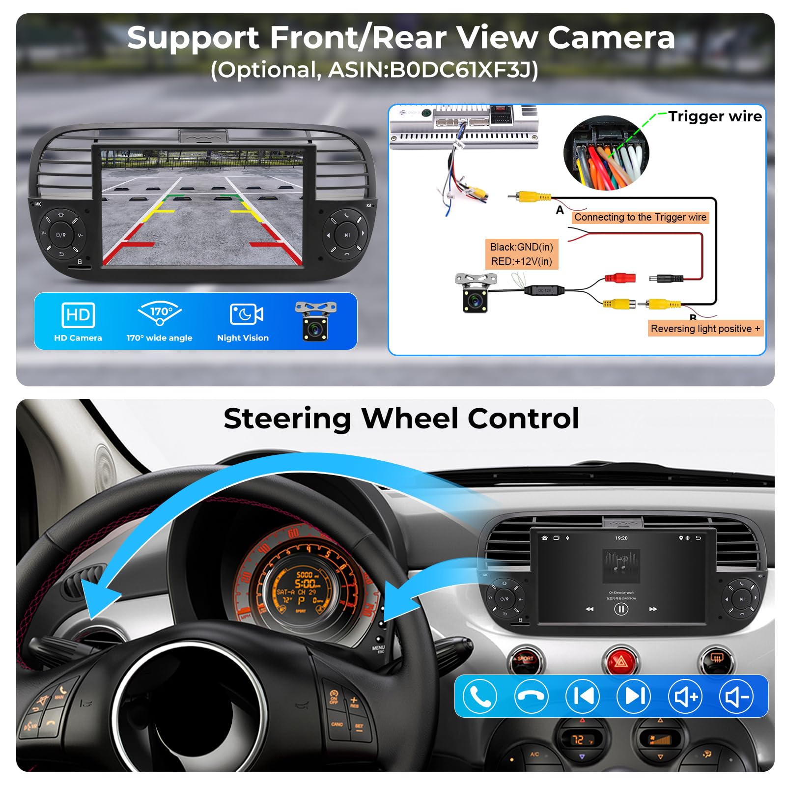 1 32Gb Android 13 Autoradio Pour Fiat 500 2007-2015, 7 Pouces Poste Écran Tactile Radio Voiture 1 32Gb Android 13 Autoradio Pour Fiat 500 2007-2015, 7 Pouces Poste Écran Tactile Radio Voiture