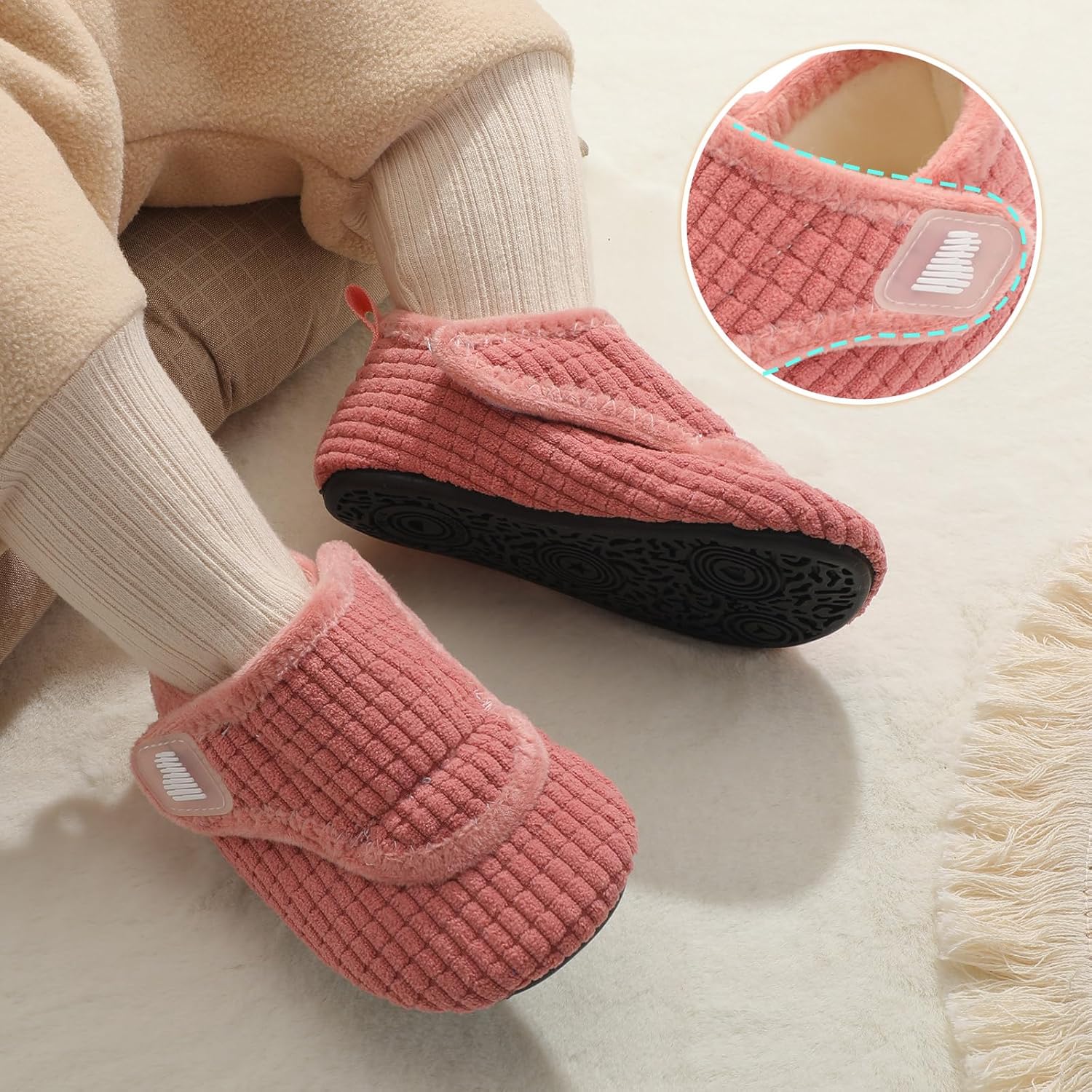 BARERUN Toddler Slippers Boys Girls House Shoes Warm Kids Slippers With Non-Slip Rubber Sole Fuzzy Cozy Walking Shoes Indoor/Outdoor - Image 2