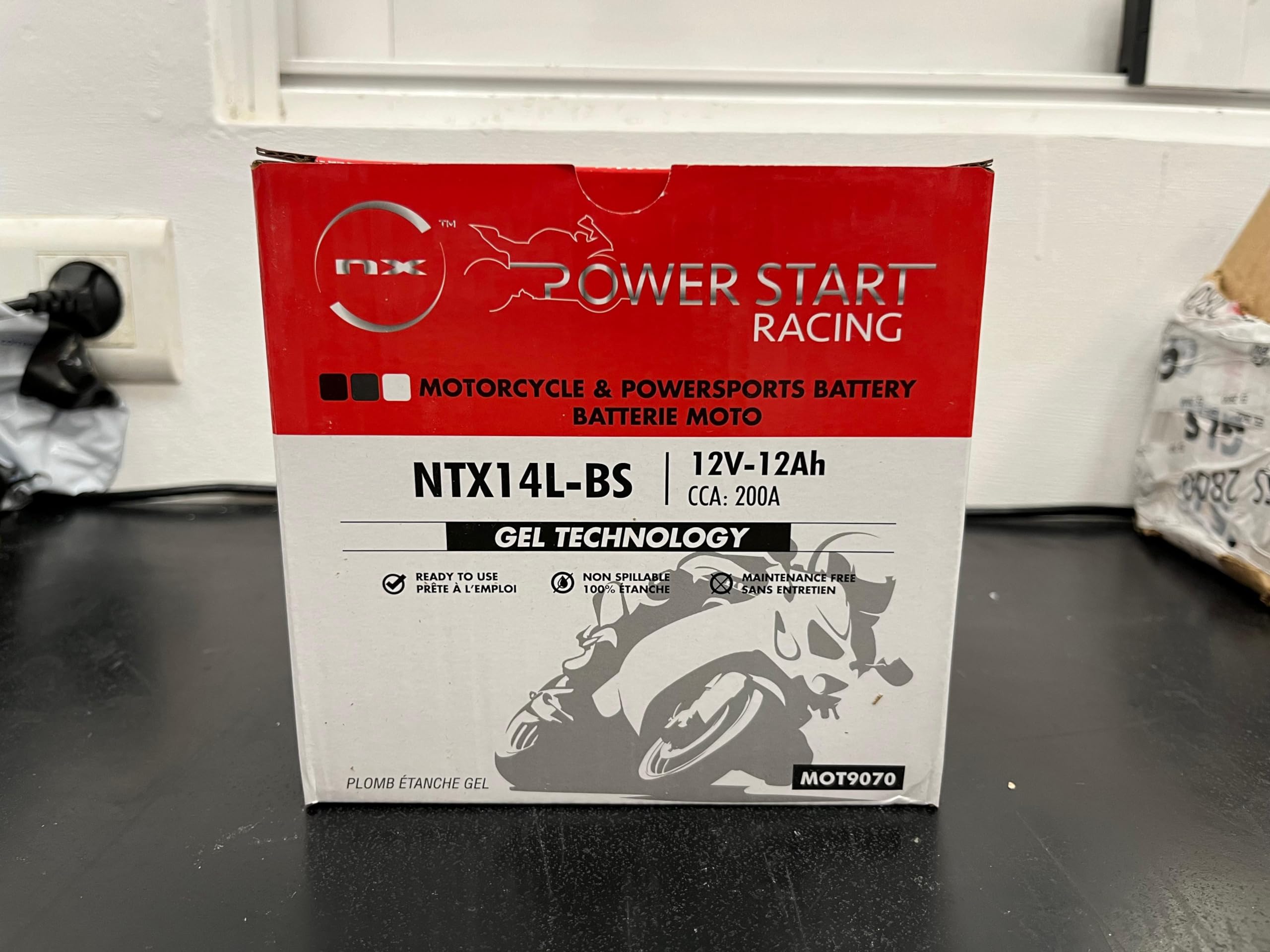 NX Batería moto Gel NTX14L-BS / YTX14L-BS / YTX16L 12V 12Ah